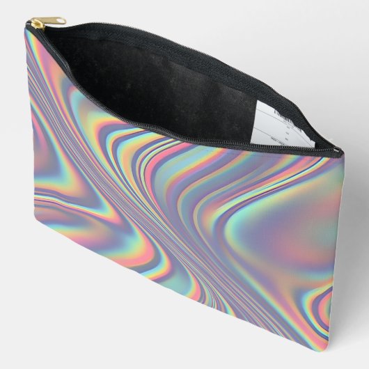 Iridescent Holographic Swirl Texture Etui (Open)