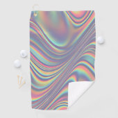 Iridescent Holographic Swirl Texture Golfhanddoek (Insitu)