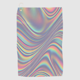 Iridescent Holographic Swirl Texture Golfhanddoek