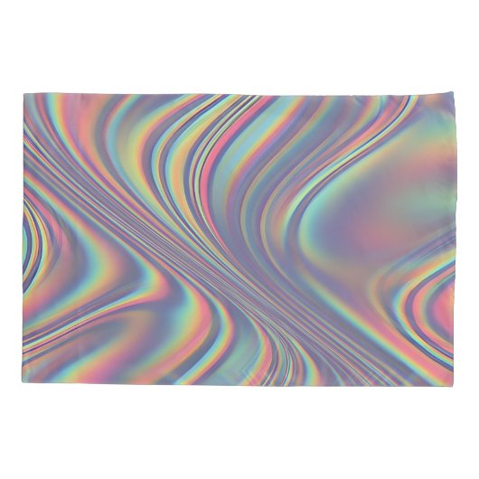 Iridescent Holographic Swirl Texture Kussensloop (Achterkant)