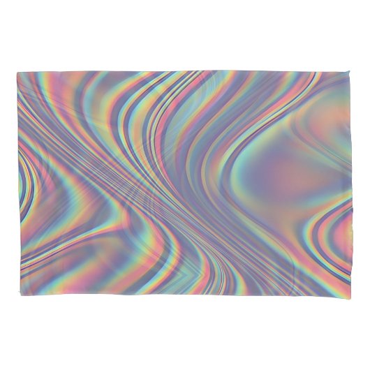 Iridescent Holographic Swirl Texture Kussensloop (Voorkant)