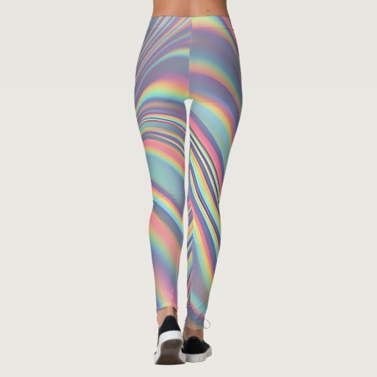 Iridescent Holographic Swirl Texture Leggings (Achterkant)