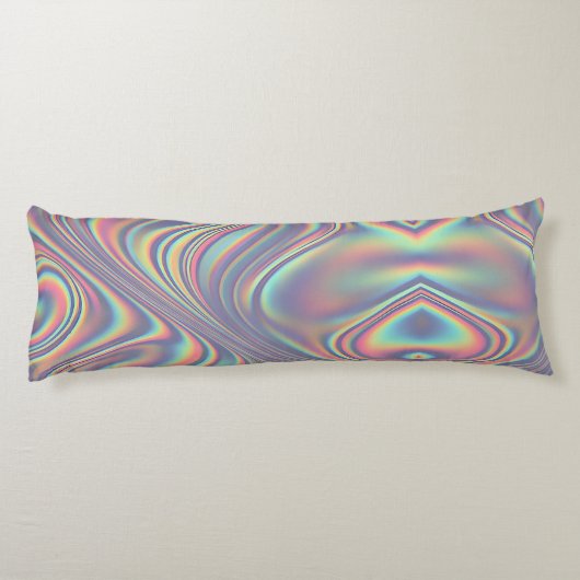 Iridescent Holographic Swirl Texture Lichaamskussen (Achterkant)