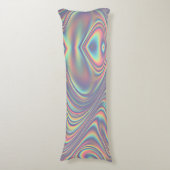 Iridescent Holographic Swirl Texture Lichaamskussen (Voorkant Verticaal)