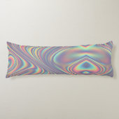 Iridescent Holographic Swirl Texture Lichaamskussen (Voorkant)
