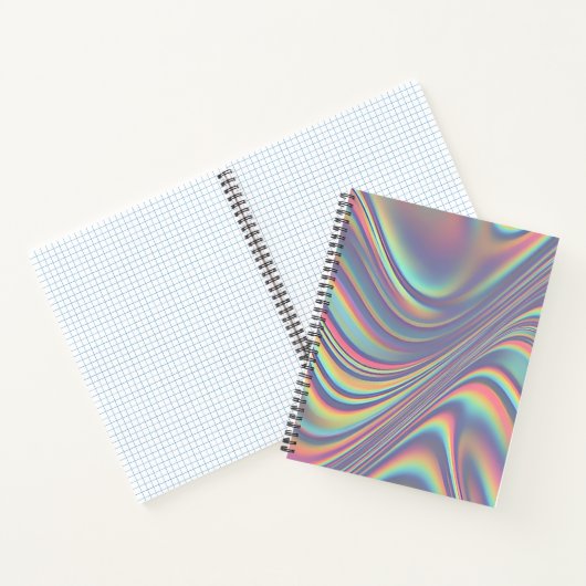 Iridescent Holographic Swirl Texture Notitieboek (Binnen)