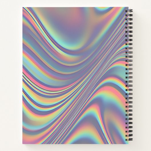 Iridescent Holographic Swirl Texture Notitieboek (Achterkant)