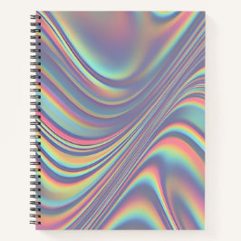 Iridescent Holographic Swirl Texture Notitieboek