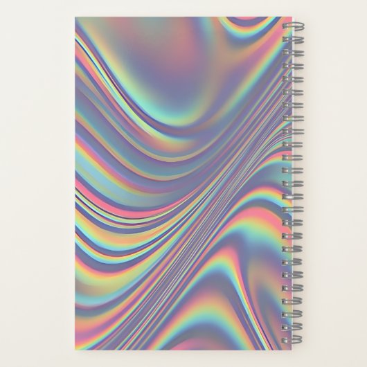 Iridescent Holographic Swirl Texture Notitieboek (Achterkant)