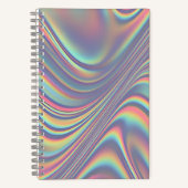 Iridescent Holographic Swirl Texture Notitieboek (Voorkant)