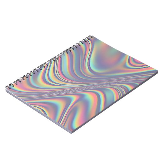 Iridescent Holographic Swirl Texture Notitieboek (Linkerzijde)