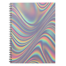 Iridescent Holographic Swirl Texture Notitieboek