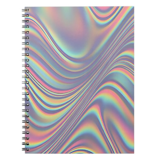 Iridescent Holographic Swirl Texture Notitieboek (Voorkant)
