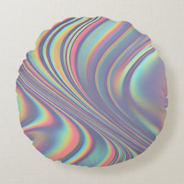 Iridescent Holographic Swirl Texture Rond Kussen