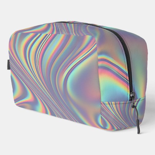 Iridescent Holographic Swirl Texture Toilettasje (Rechterhoek)