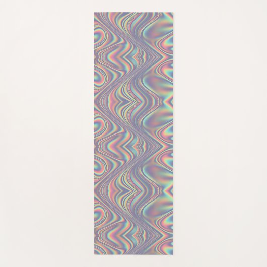 Iridescent Holographic Swirl Texture Yogamat (Voorkant)