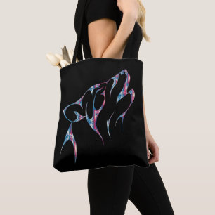 Iridescent Howling Wolf Spirit Animal Canvas tas