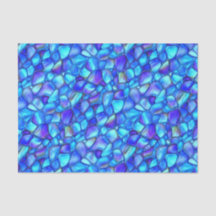 Iridescent Ijsblauw & Paarse Zee-glas Decoupage