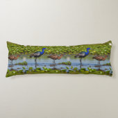 Iridescent Jacana & Rusty Companion – Elegant Body Lichaamskussen (Voorkant)