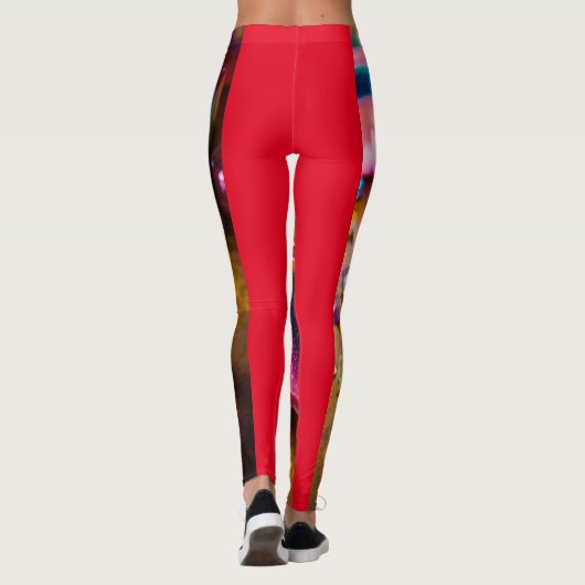 Iridescent Jello dessert kubus print leggings (Achterkant)