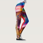Iridescent Jello dessert kubus print leggings (Rechts)