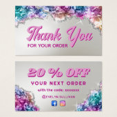 Iridescent kristallen kortingskaart visitekaartje (Voorkant /achterkant)