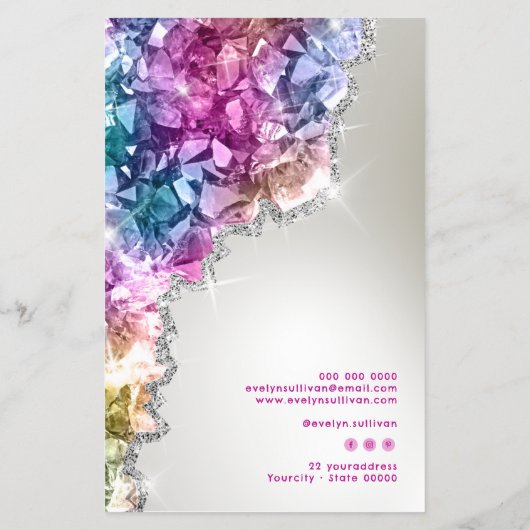 Iridescent kristallen prijslijst flyer (Achterkant)