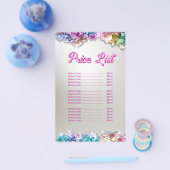 Iridescent kristallen prijslijst flyer (Enkel)