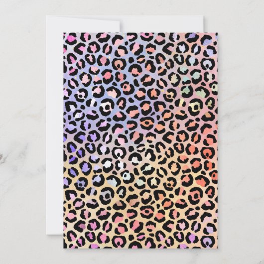 Iridescent Leopard Coral en Black 50th Birthday Kaart (Achterkant)