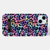 Iridescent Leopard Print Monogrammed Case-Mate iPhone Case (Achterkant (horizontaal))