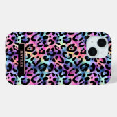 Iridescent Leopard Print Monogrammed Case-Mate iPhone Case (Achterkant (horizontaal))