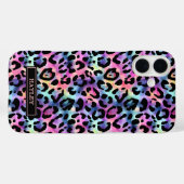 Iridescent Leopard Print Monogrammed Case-Mate iPhone Case (Achterkant (horizontaal))