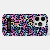 Iridescent Leopard Print Monogrammed Case-Mate iPhone Case (Achterkant (horizontaal))