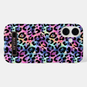 Iridescent Leopard Print Monogrammed Case-Mate iPhone Case (Achterkant (horizontaal))