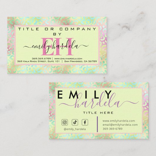 Iridescent Leopard Professional Visitekaartje (Voorkant / Achterkant)