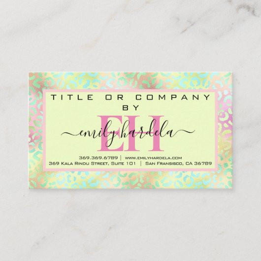 Iridescent Leopard Professional Visitekaartje (Voorkant)