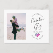 Iridescent Love Typography Photo Save the Date Aankondigingskaart (Voorkant)