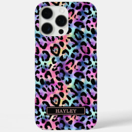 Iridescent Luipaardprint met Monogram iPhone 16 Pro Max Hoesje