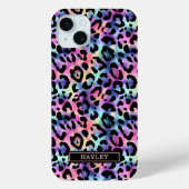 Iridescent Luipaardprint Monogram Case-Mate iPhone Case (Achterkant)
