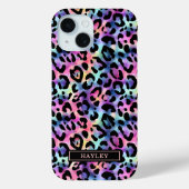 Iridescent Luipaardprint Monogram Case-Mate iPhone Case (Achterkant)