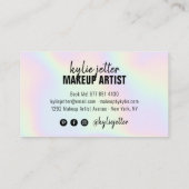 Iridescent make-up artist vet handtekening script visitekaartje (Achterkant)