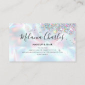 Iridescent Makeup Artist Holographic Glitter Chic Visitekaartje (Achterkant)
