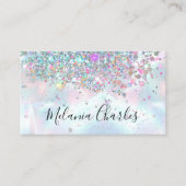 Iridescent Makeup Artist Holographic Glitter Chic Visitekaartje (Voorkant)