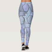 Iridescent Marble Abstract Blauw Paarse Groen Grij Leggings (Achterkant)