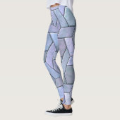 Iridescent Marble Abstract Blauw Paarse Groen Grij Leggings (Links)