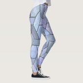 Iridescent Marble Abstract Blauw Paarse Groen Grij Leggings (Rechts)