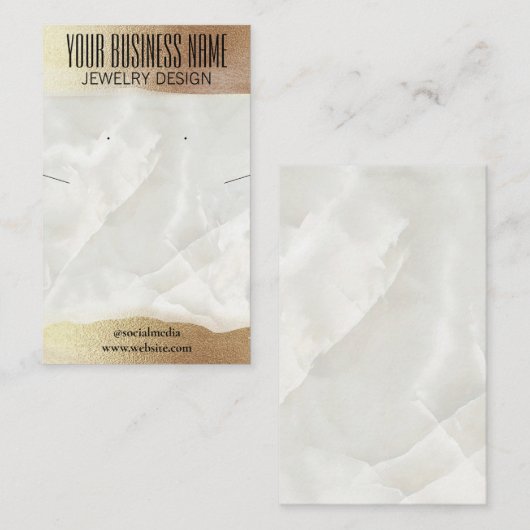 Iridescent Marble DIY Oorbel Ketting Houder Visitekaartje (Voorkant / Achterkant)