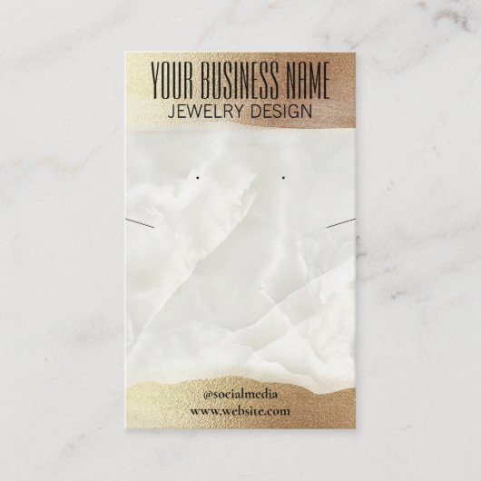 Iridescent Marble DIY Oorbel Ketting Houder Visitekaartje (Voorkant)