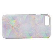 Iridescent marmer mermaid stone iPhone case (Achterkant (Horizontaal))