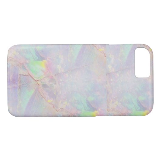 Iridescent marmer mermaid stone iPhone case (Achterkant (Horizontaal))